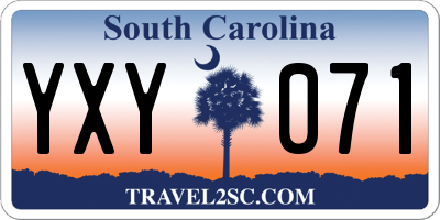 SC license plate YXY071
