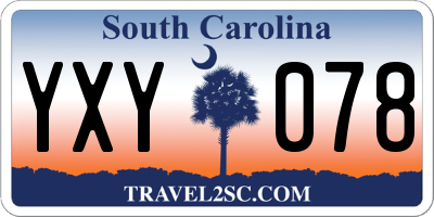 SC license plate YXY078