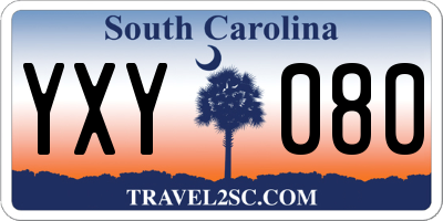 SC license plate YXY080
