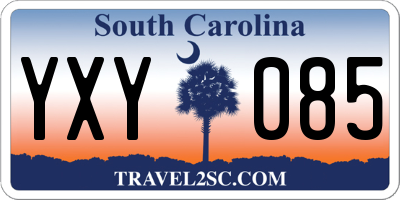 SC license plate YXY085