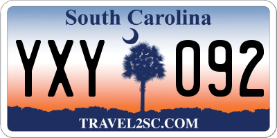 SC license plate YXY092