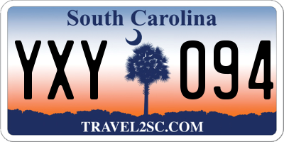 SC license plate YXY094