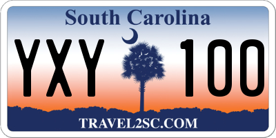 SC license plate YXY100