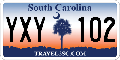 SC license plate YXY102