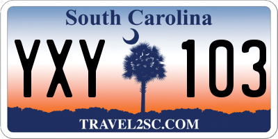 SC license plate YXY103
