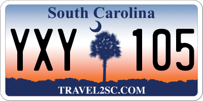 SC license plate YXY105