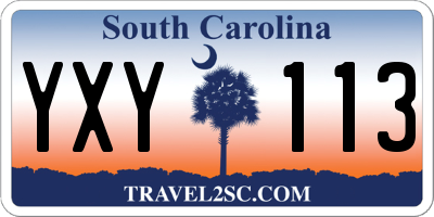 SC license plate YXY113