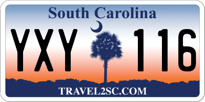 SC license plate YXY116