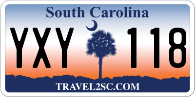 SC license plate YXY118