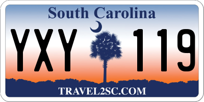 SC license plate YXY119