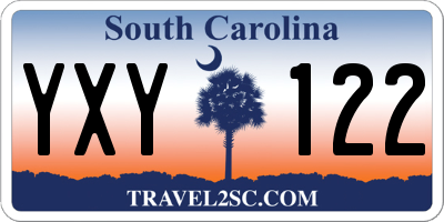 SC license plate YXY122