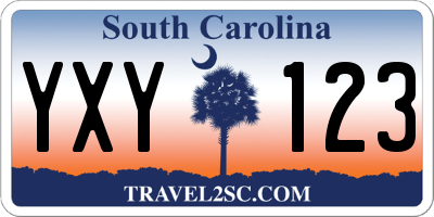 SC license plate YXY123