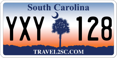 SC license plate YXY128