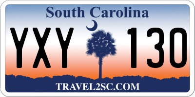SC license plate YXY130