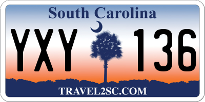 SC license plate YXY136