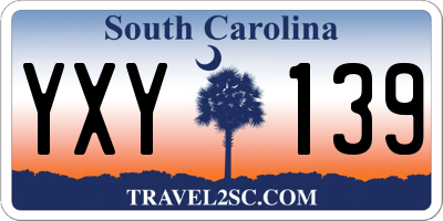 SC license plate YXY139