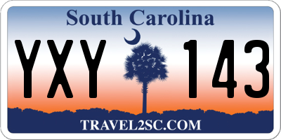 SC license plate YXY143