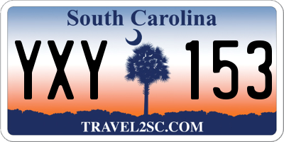 SC license plate YXY153