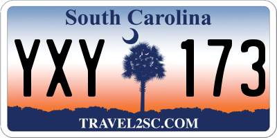 SC license plate YXY173
