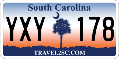 SC license plate YXY178