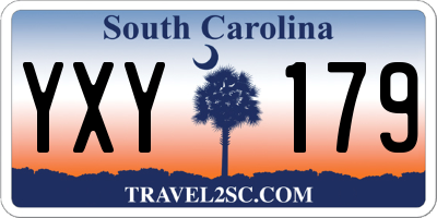 SC license plate YXY179