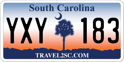 SC license plate YXY183