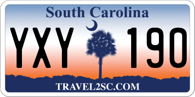 SC license plate YXY190