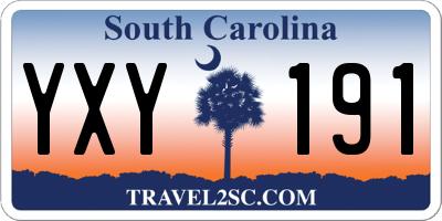 SC license plate YXY191