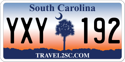 SC license plate YXY192