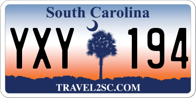 SC license plate YXY194