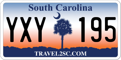 SC license plate YXY195