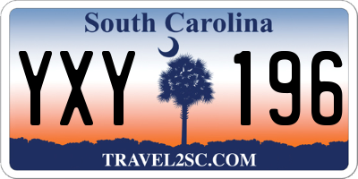 SC license plate YXY196
