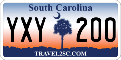SC license plate YXY200