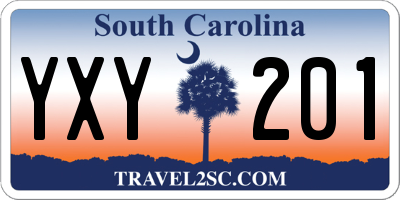 SC license plate YXY201