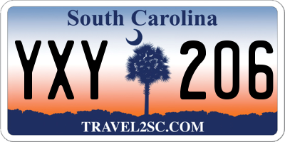 SC license plate YXY206