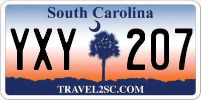 SC license plate YXY207