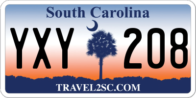 SC license plate YXY208