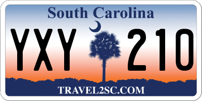 SC license plate YXY210
