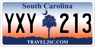 SC license plate YXY213