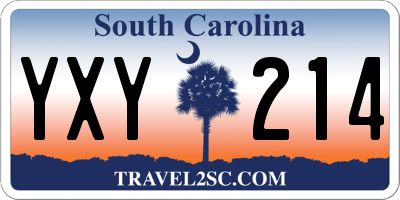 SC license plate YXY214