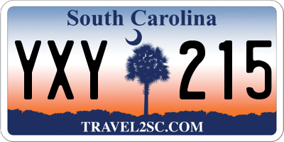 SC license plate YXY215