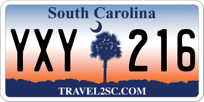 SC license plate YXY216