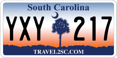 SC license plate YXY217