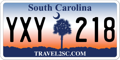SC license plate YXY218