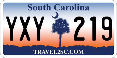 SC license plate YXY219