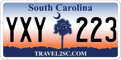 SC license plate YXY223