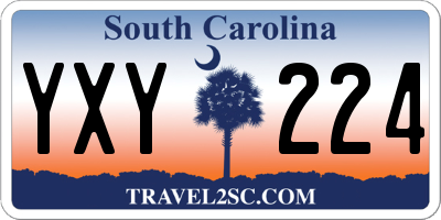 SC license plate YXY224