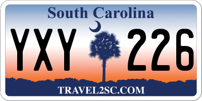 SC license plate YXY226