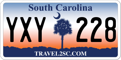 SC license plate YXY228