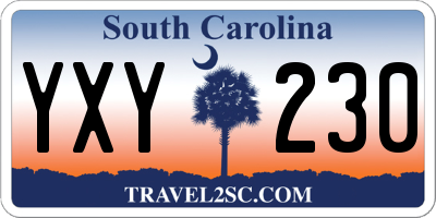SC license plate YXY230
